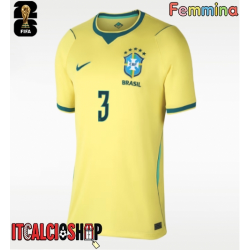 Brasile Gabriel Magalhaes #3 Prima Maglia Femmina Mondiali 2026 Manica Corta